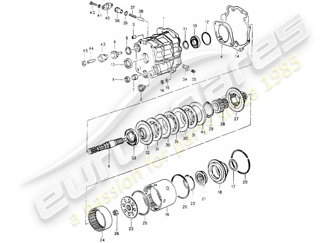 porsche 1994 (964) alloggiamento del distributore diagramma delle parti