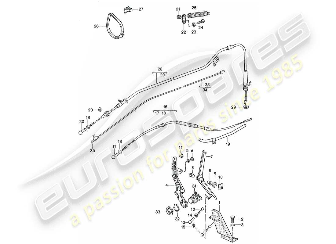 porsche 1991 (928) controllo dell'acceleratore diagramma delle parti