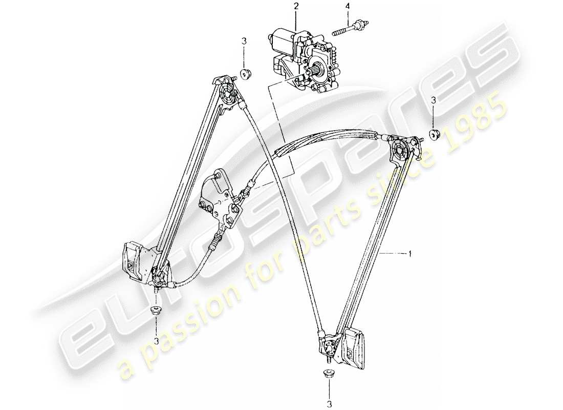 porsche 2004 (986 boxster) regolatore della finestra diagramma delle parti