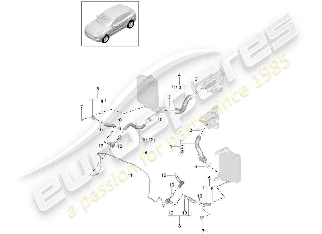porsche 2016 (macan) per veicoli con carica schema parte