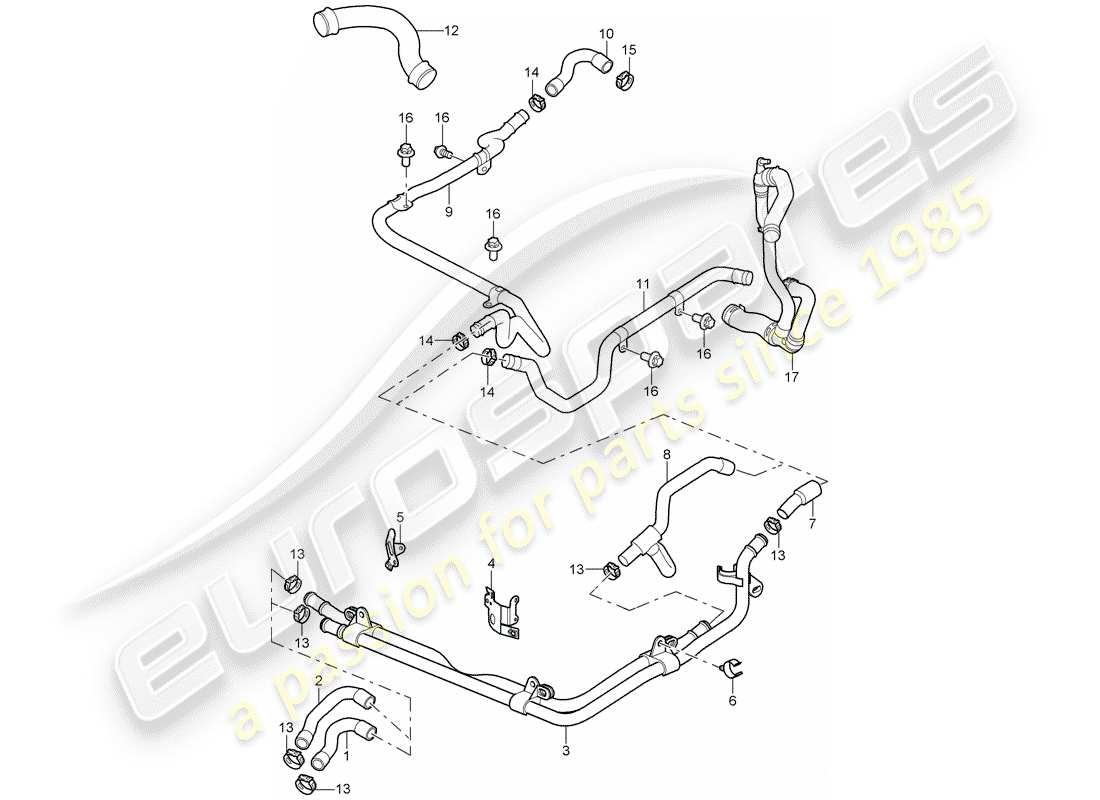 porsche 2007 (997-1) diagramma delle parti di linee