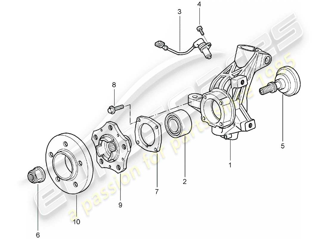 porsche 2007 (997-1) portaruota diagramma delle parti
