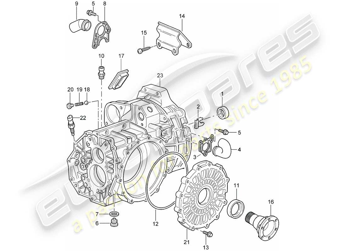porsche 2009 997-2 turbo / gt2 schema delle parti della scatola della trasmissione