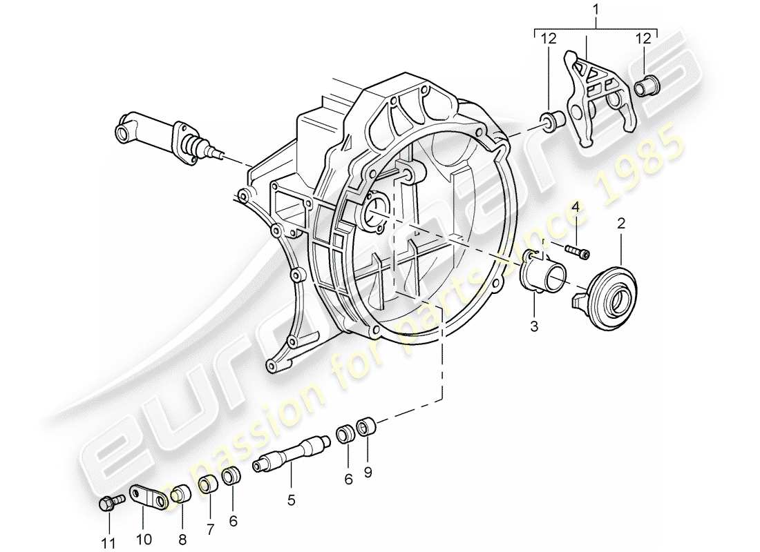 porsche 2011 (997-2 gt3) rilascio della frizione diagramma delle parti