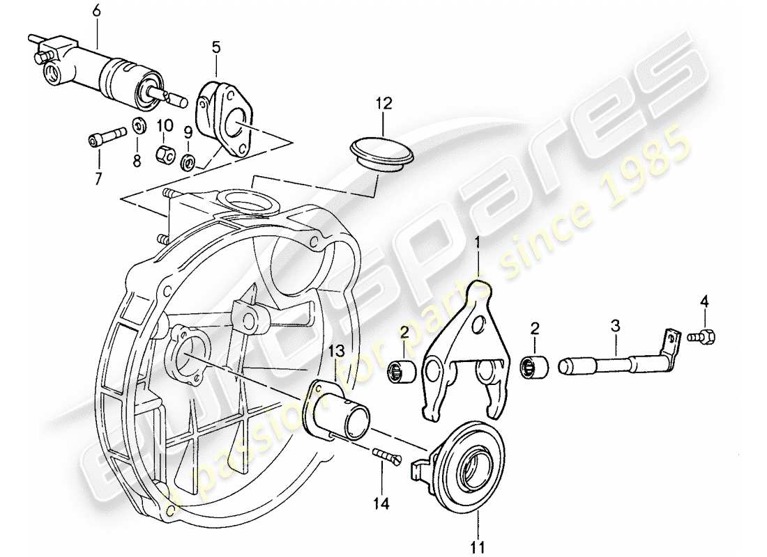 porsche 1988 (959) rilascio della frizione diagramma delle parti