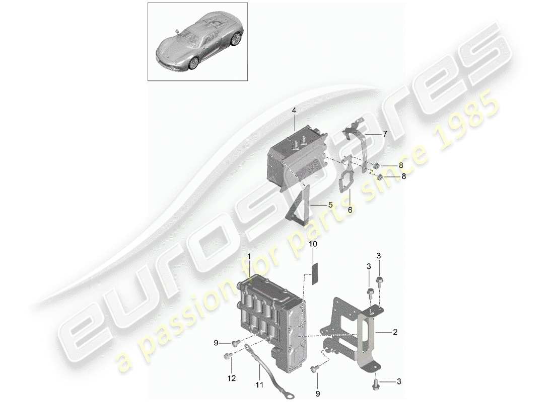 porsche 918 spyder (2015) diagramma delle parti del riscaldatore