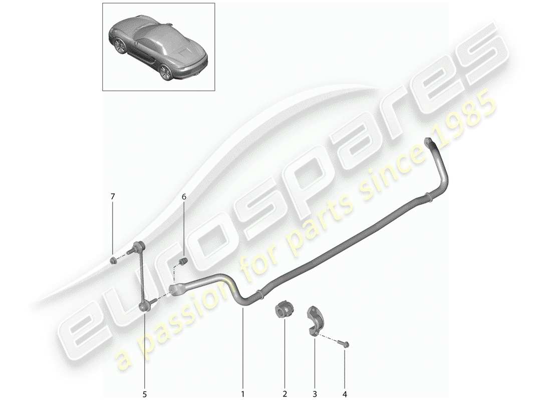 porsche 2015 (981 boxster) diagramma delle parti stabilizzatore