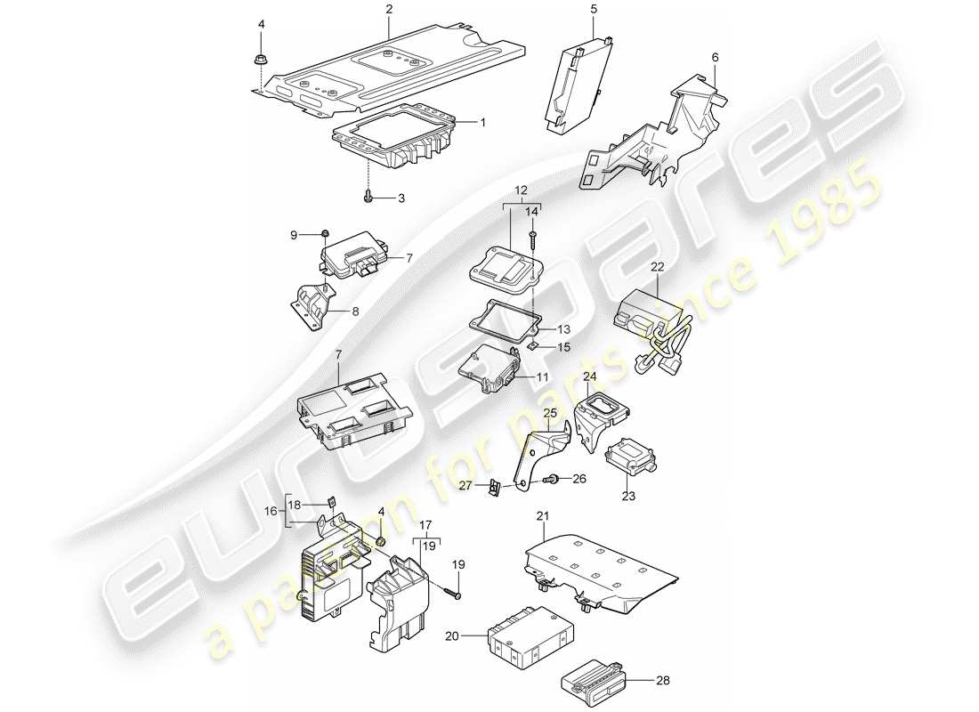 porsche 2009 997-2 turbo / gt2 unità di controllo schema delle parti