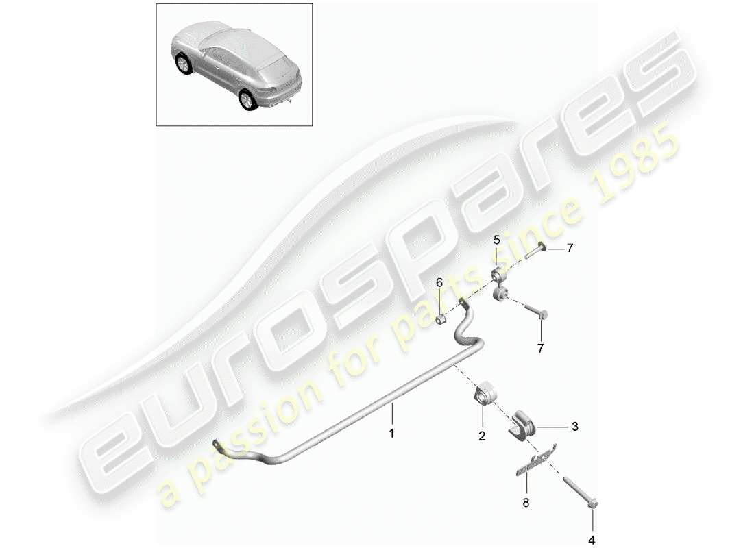 porsche 2016 (macan) diagramma delle parti stabilizzatore