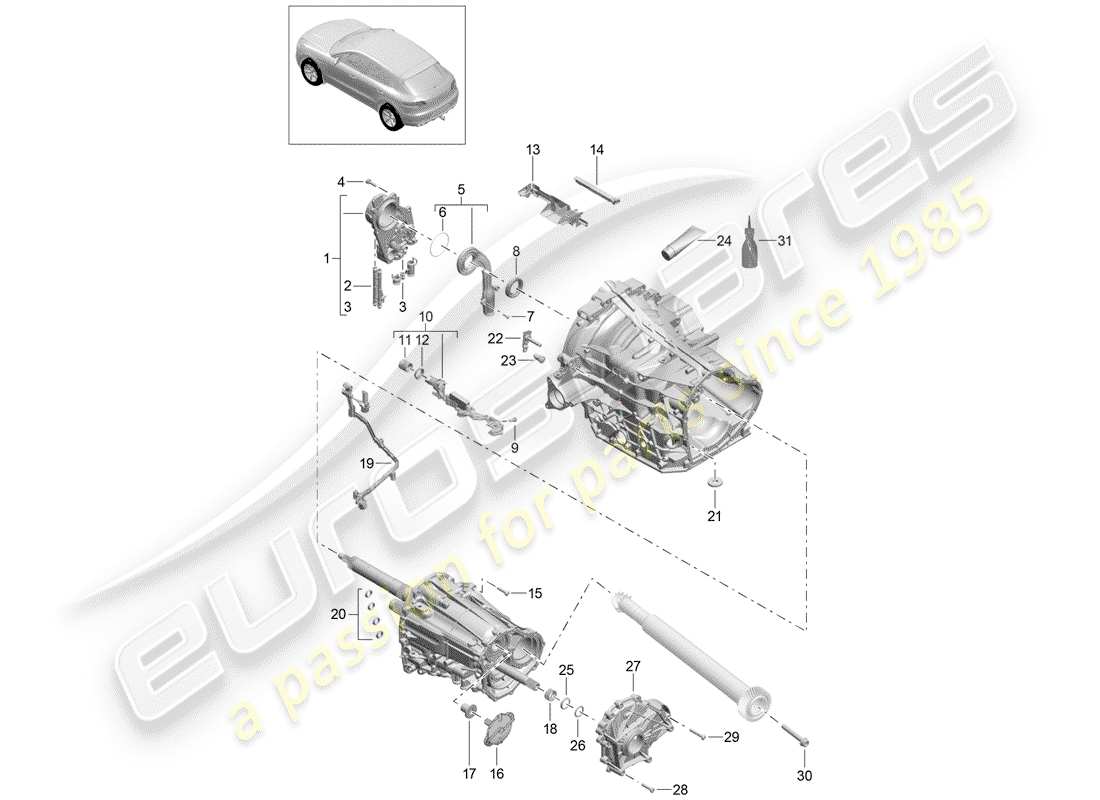 porsche 2017 (macan) pompa dell'olio diagramma delle parti