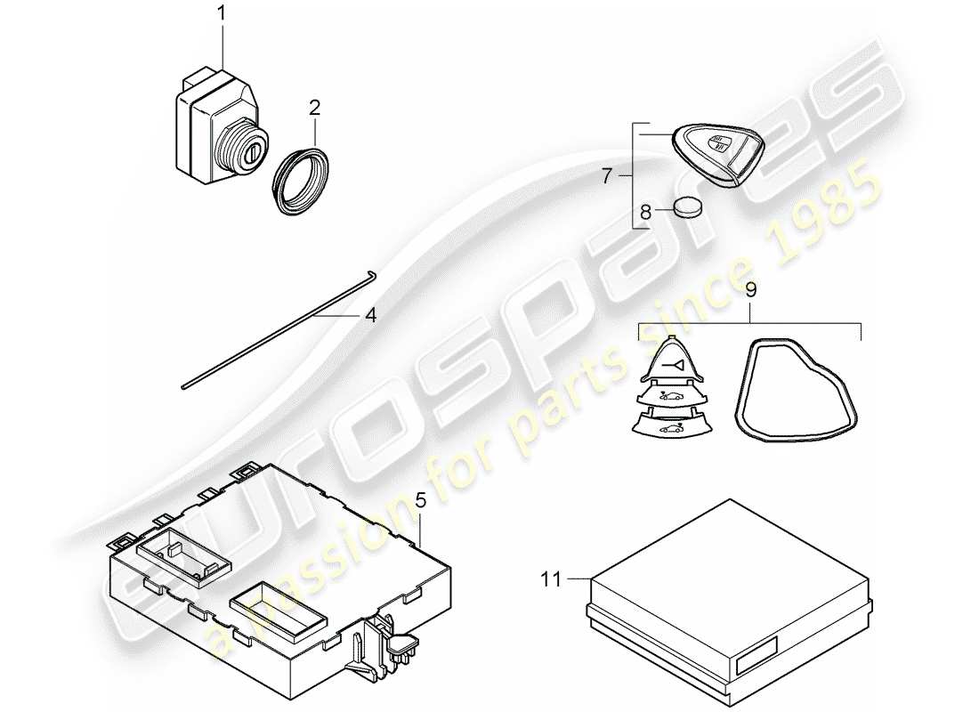 porsche 2007 (987 boxster) unità di controllo diagramma delle parti