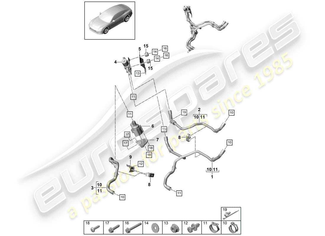 porsche 2017 (panamera 971-1) diagramma delle parti del riscaldatore