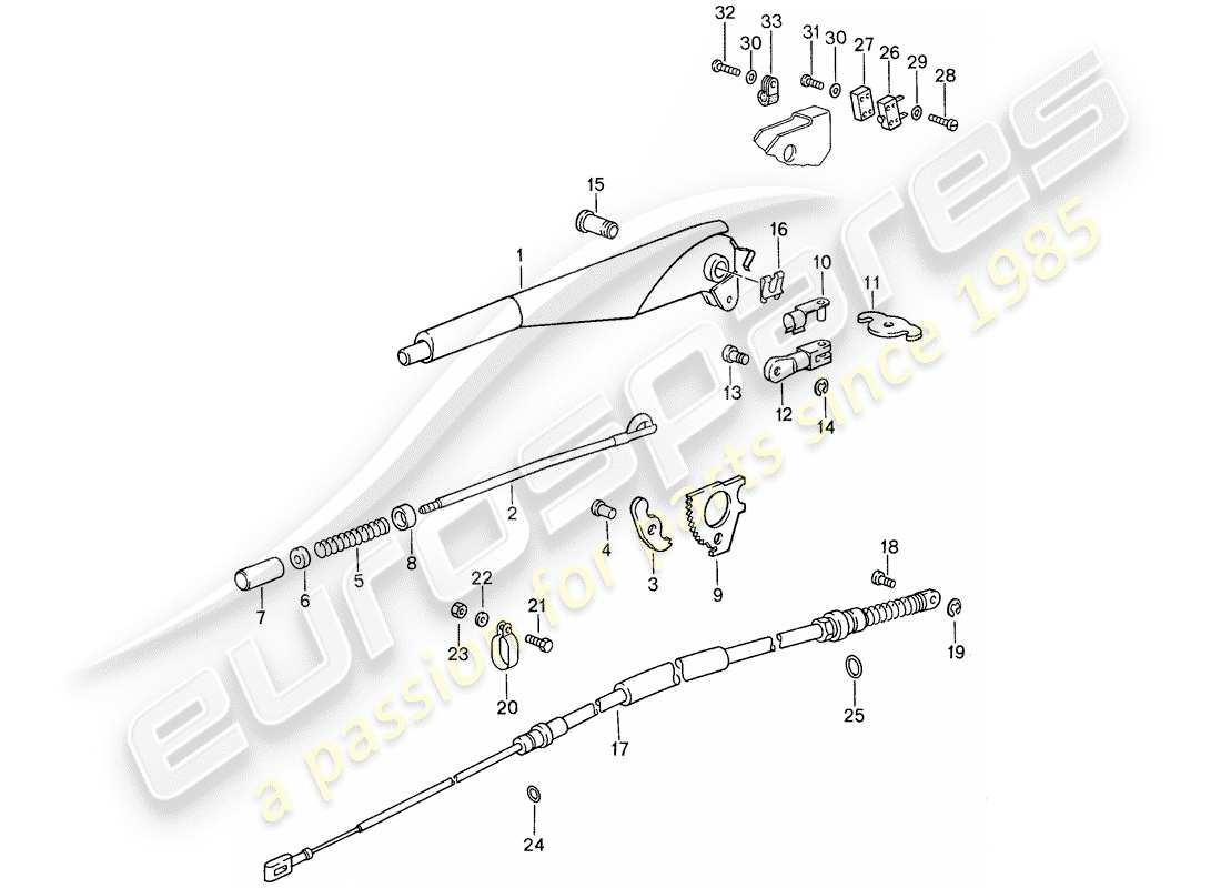 porsche 1987 (959) freno a mano diagramma delle parti