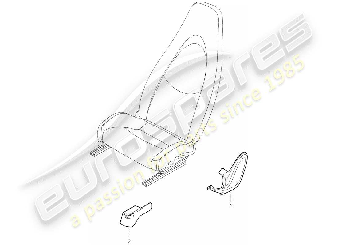 porsche 2009 997-2 turbo / gt2 sedile anteriore schema delle parti