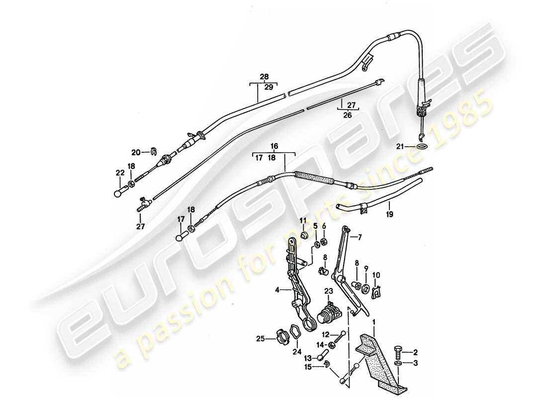 porsche 1994 (928) controllo dell'acceleratore diagramma delle parti