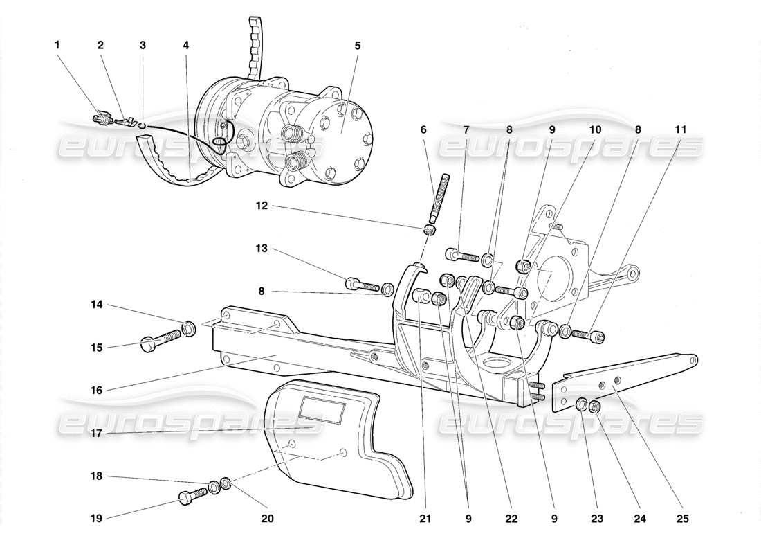 lamborghini diablo roadster (1998) diagramma delle parti del controllo del clima