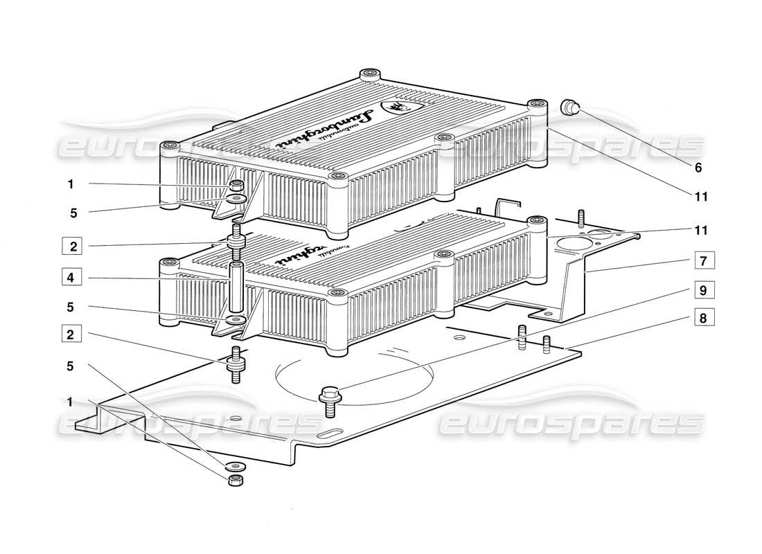 lamborghini diablo (1991) diagramma delle parti delle unità di iniezione elettronica