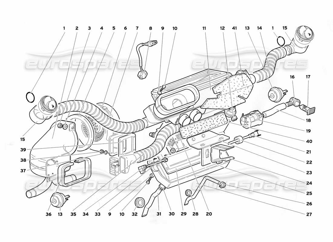 lamborghini diablo sv (1999) diagramma delle parti del controllo del clima