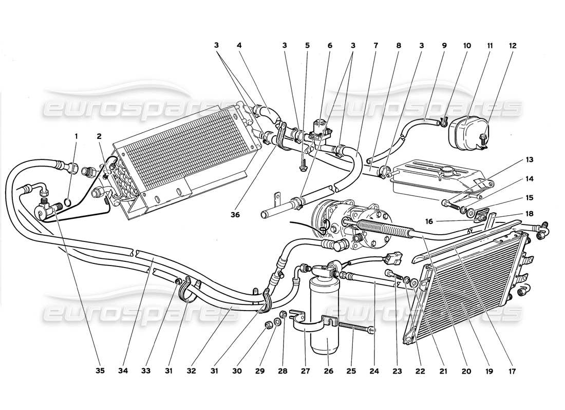 lamborghini diablo gt (1999) controllo climatico diagramma delle parti