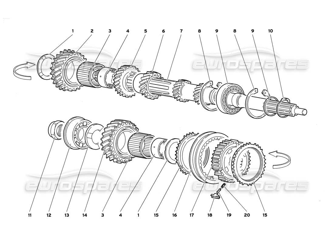 lamborghini diablo gt (1999) albero principale diagramma delle parti