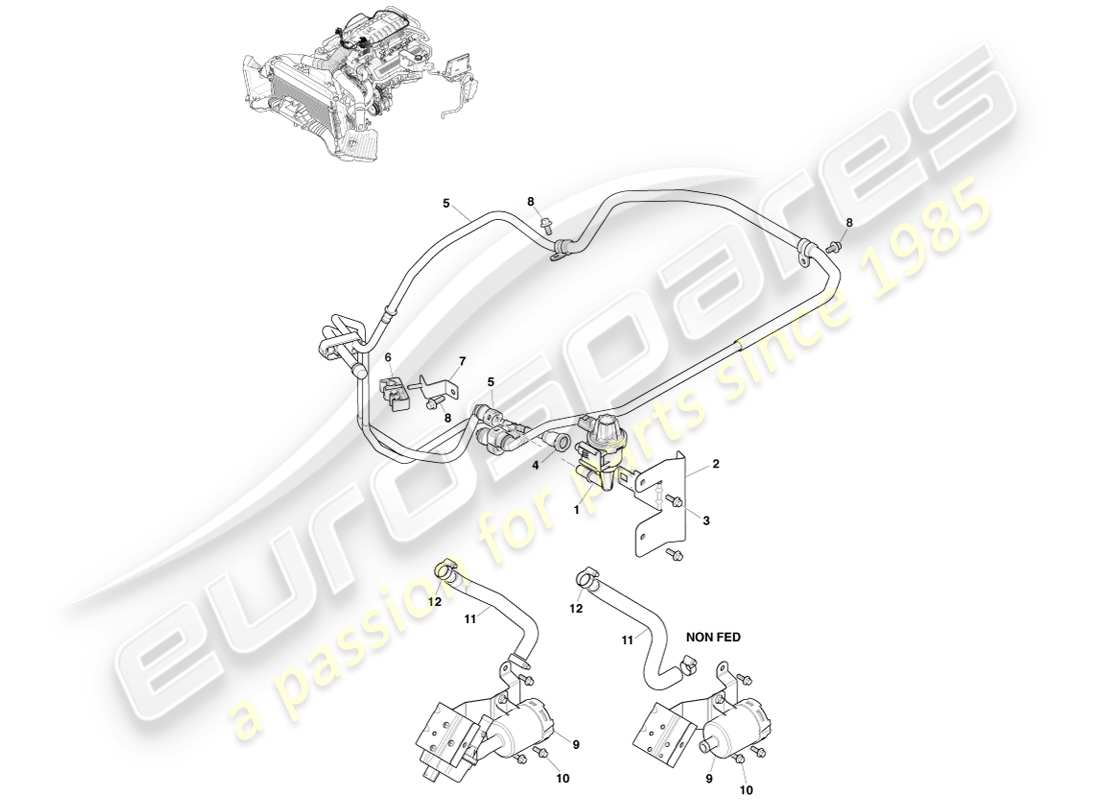 aston martin v8 vantage (2005) diagramma delle parti delle emissioni evaporative