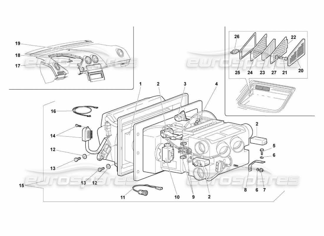 lamborghini murcielago lp670 sistema di aria condizionata diagramma delle parti