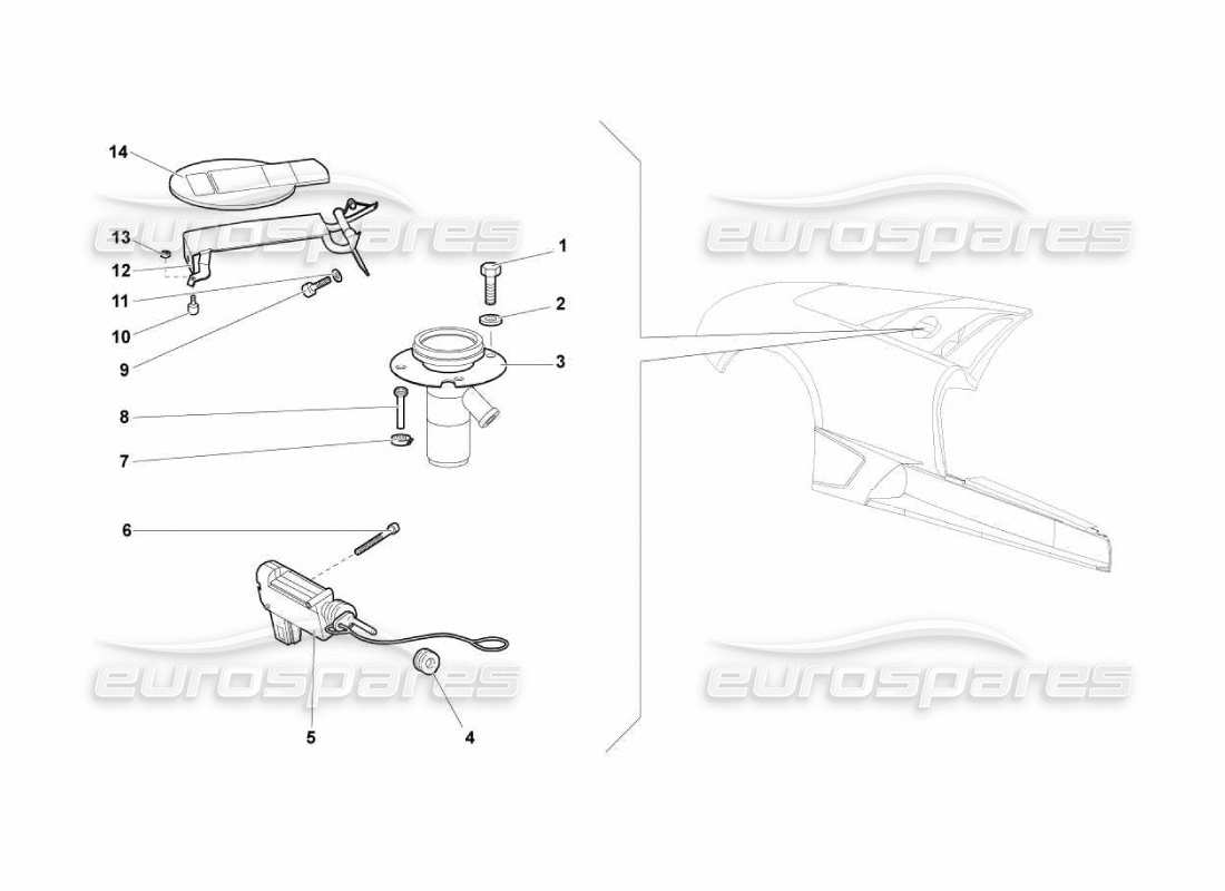 lamborghini murcielago lp670 tappo del serbatoio diagramma delle parti