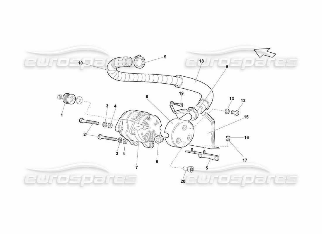 lamborghini murcielago lp670 alternatore diagramma delle parti