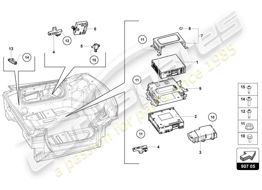lamborghini lp720-4 coupe 50 (2014) elettriche diagramma delle parti