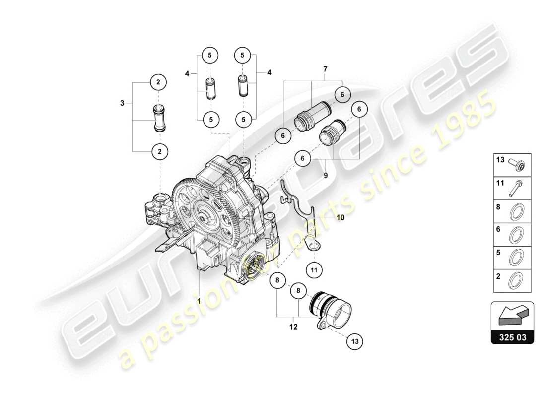 lamborghini lp610-4 coupe (2018) unità di controllo idraulica schema delle parti