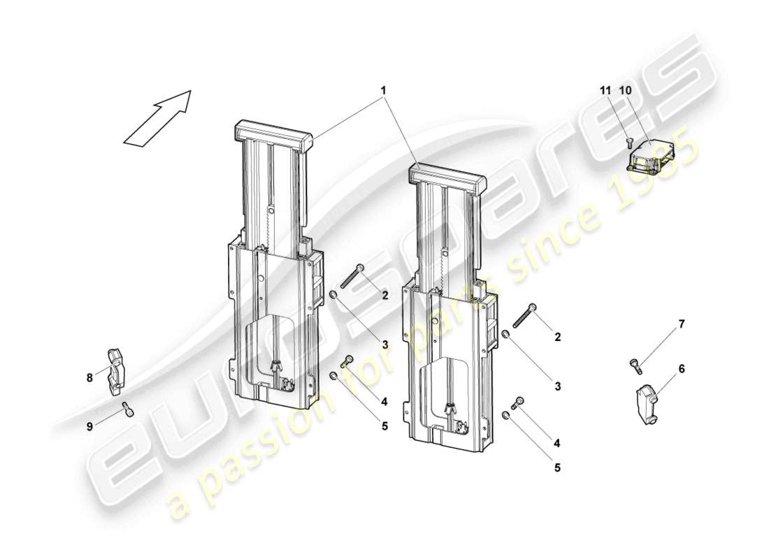 lamborghini murcielago roadster (2005) schema delle parti della protezione antiribaltamento