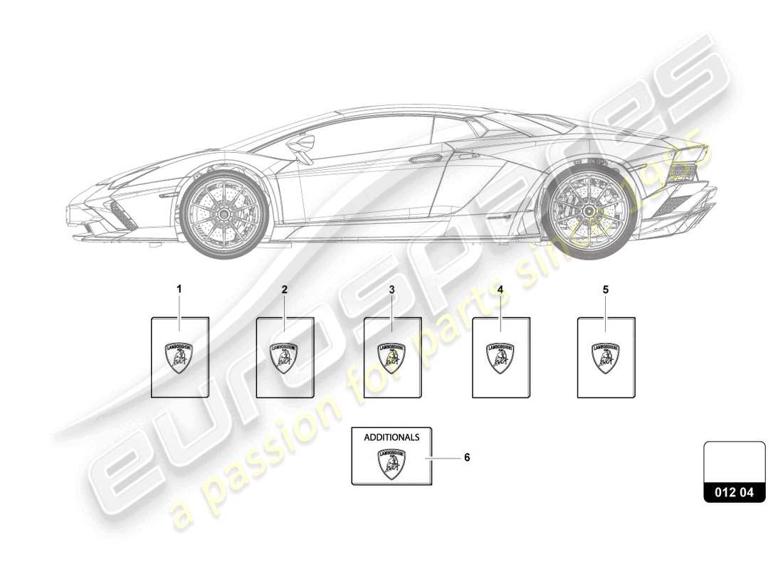 lamborghini 2018 (lp740-4 s roadster) 1 imposta la documentazione del veicolo diagramma delle parti
