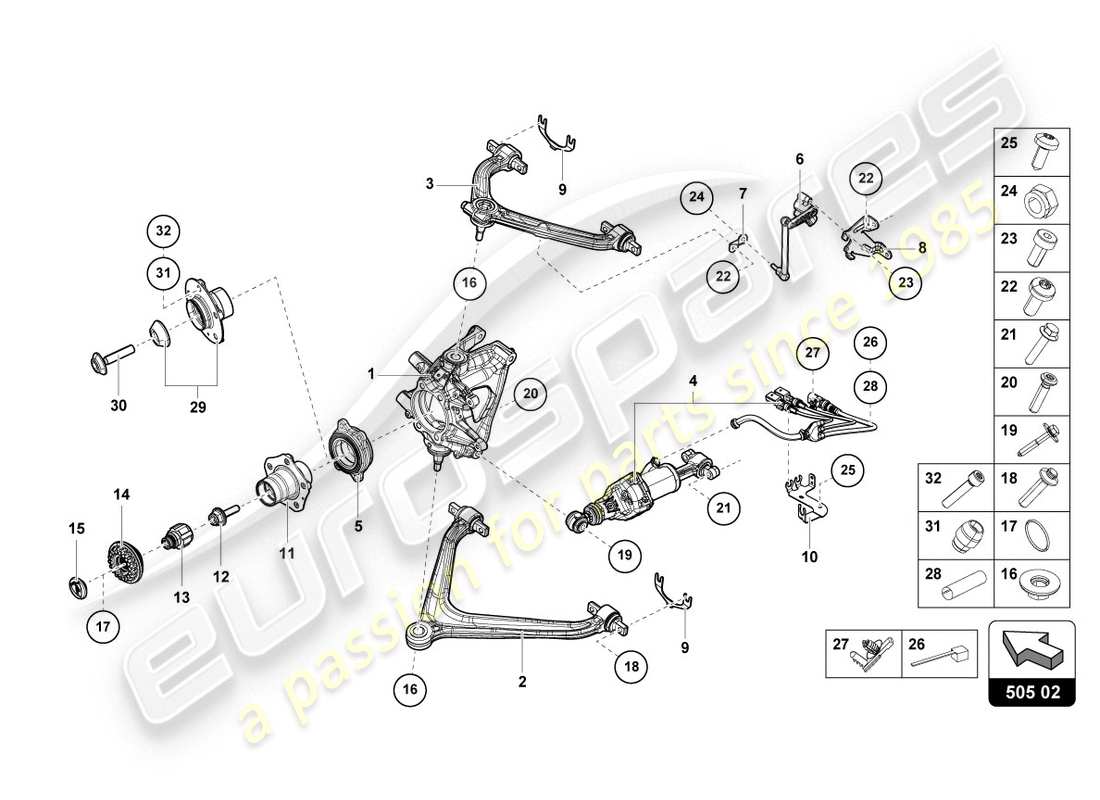 lamborghini evo coupe (2020) guida diagramma delle parti