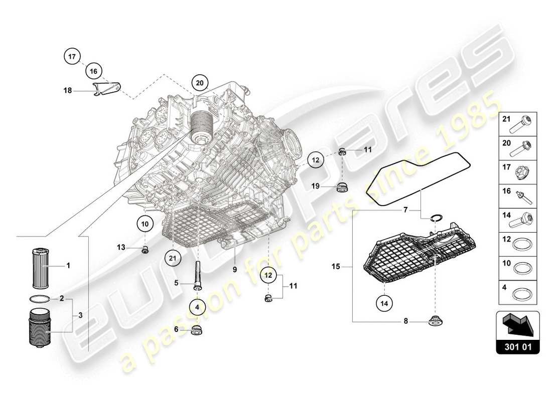 lamborghini 2020 (evo spyder 2wd) schema delle parti filtro olio