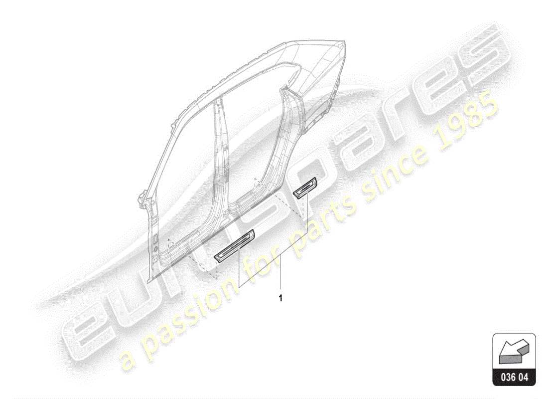 lamborghini urus (accessories) piastra tacco diagramma delle parti