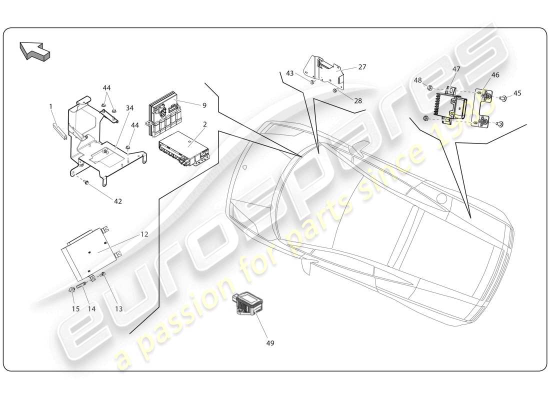 lamborghini super trofeo (2009-2014) schema delle parti elettriche