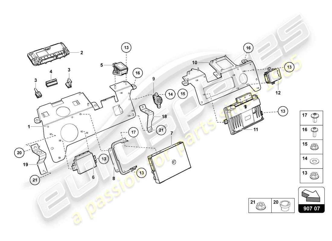 lamborghini lp750-4 sv roadster (2016) schema delle parti elettriche