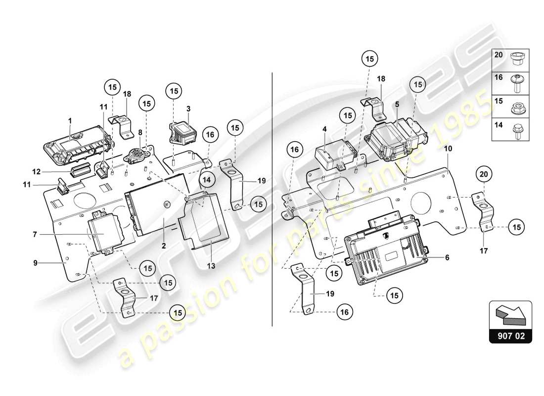 lamborghini 2017 (lp750-4 sv roadster) schema delle parti elettriche