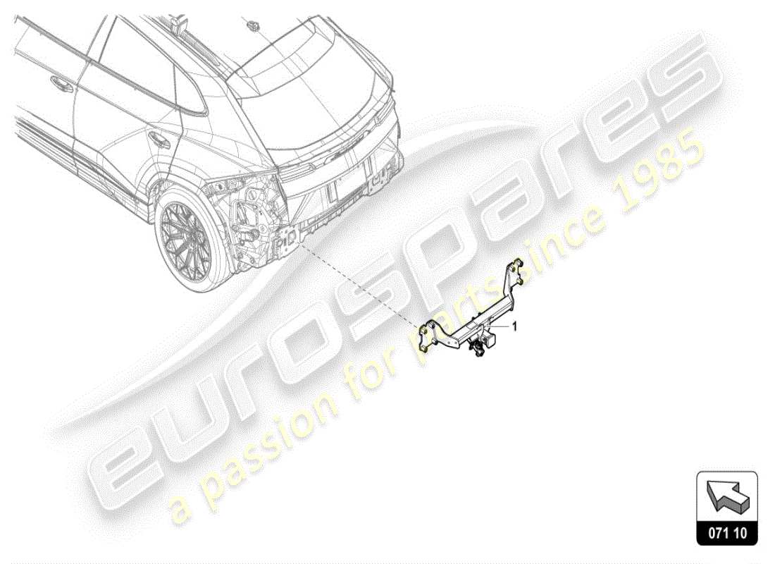 lamborghini urus (accessories) accessorio per gancio di traino schema delle parti