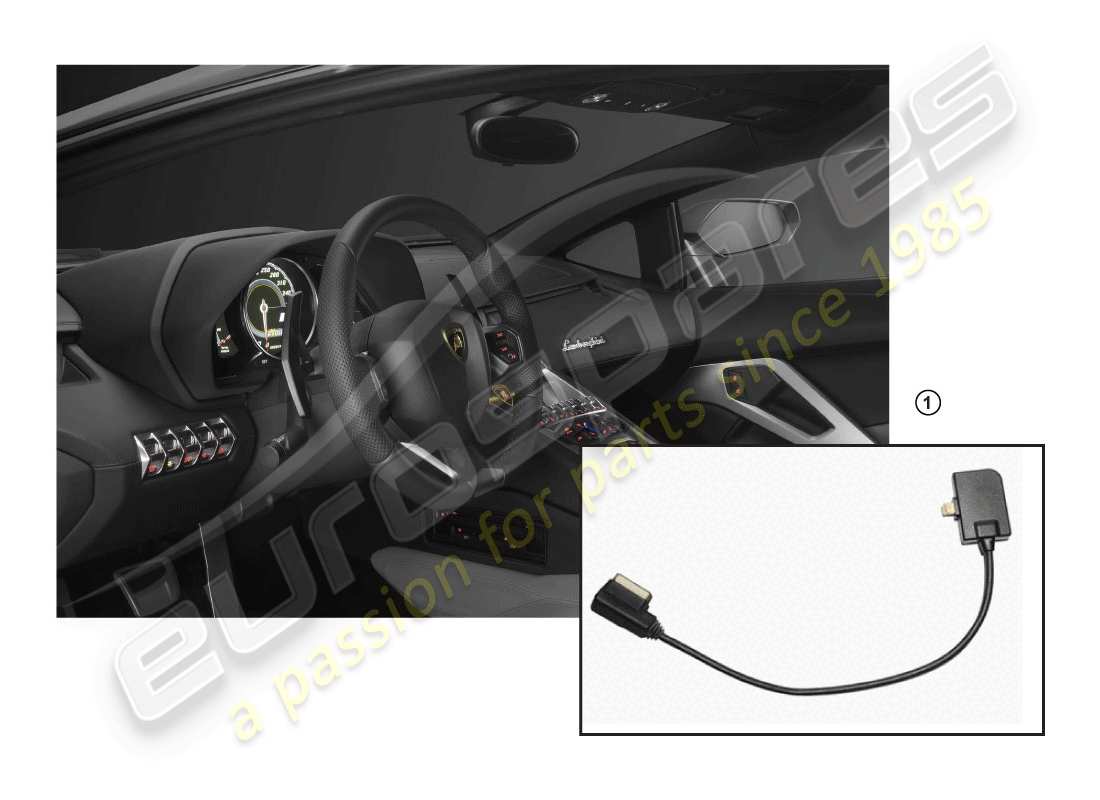 lamborghini huracan lp580-2 coupe (accessories) diagramma delle parti dell'adattatore