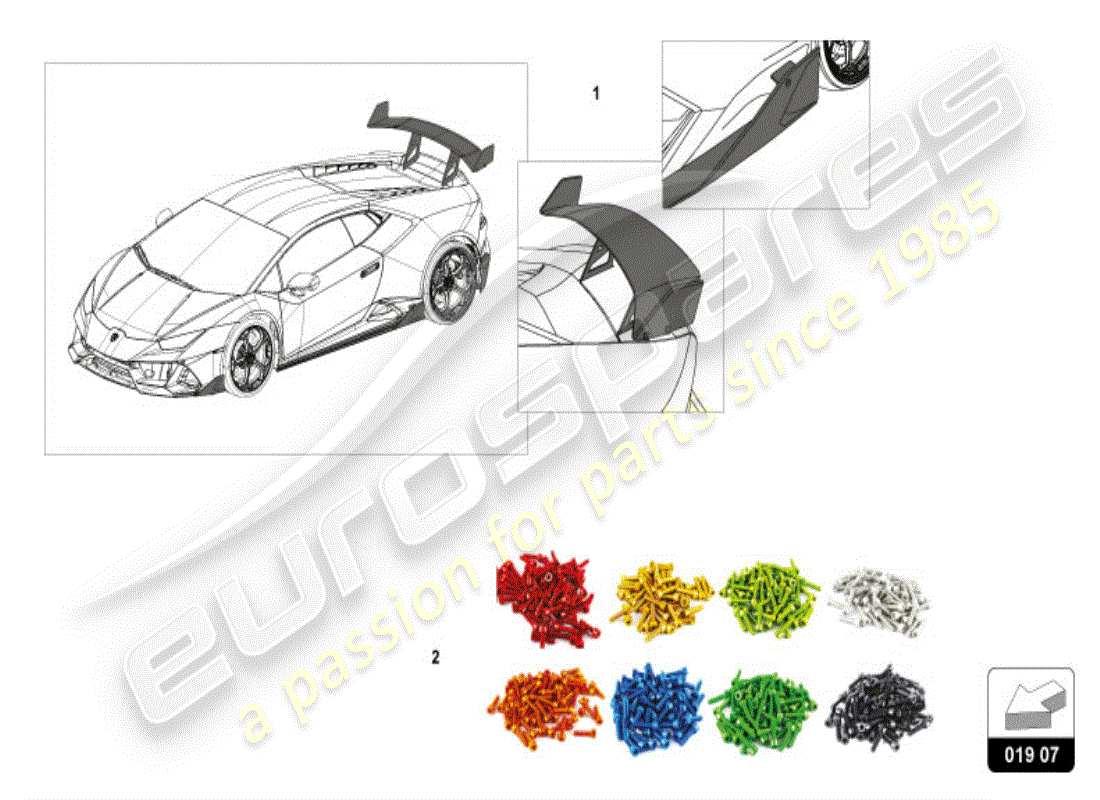 lamborghini huracan lp600-4 zhong coupe (accessories) parti di attacco aerodinamiche diagramma delle parti