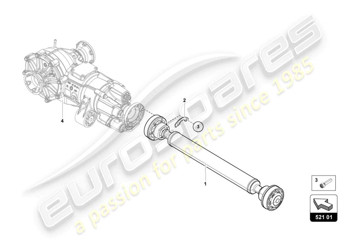 lamborghini lp700-4 roadster (2016) albero cardanico diagramma delle parti