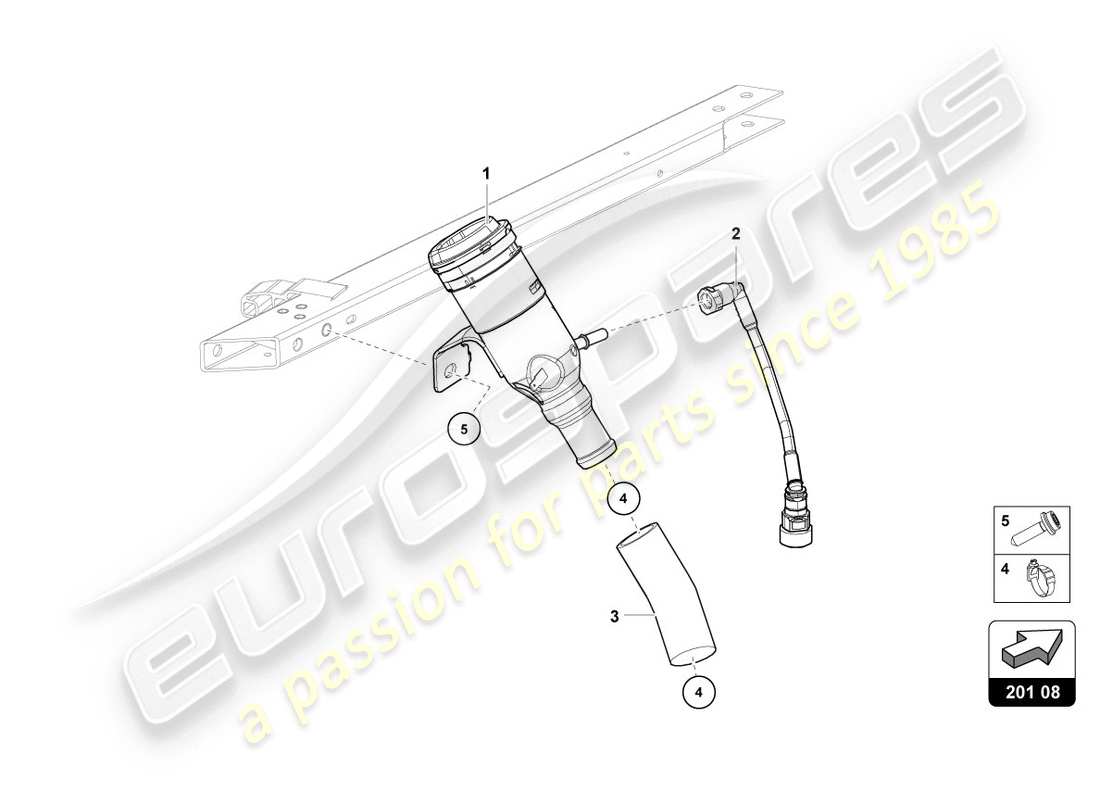 lamborghini lp610-4 coupe (2019) collo del riempimento del carburante schema delle parti