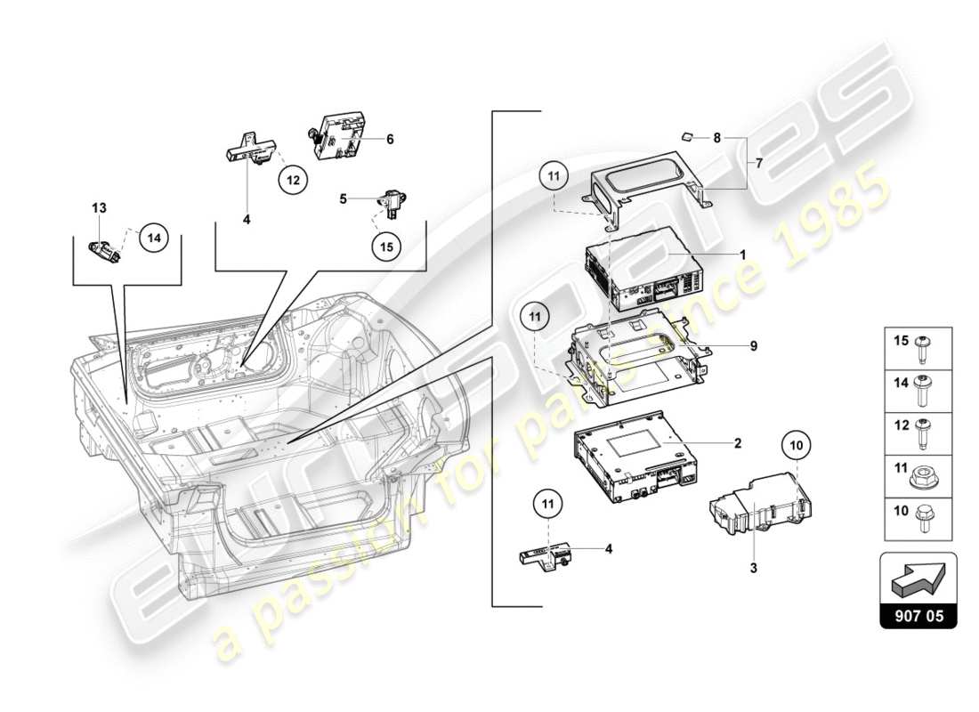 lamborghini centenario coupe (2017) elettriche diagramma delle parti