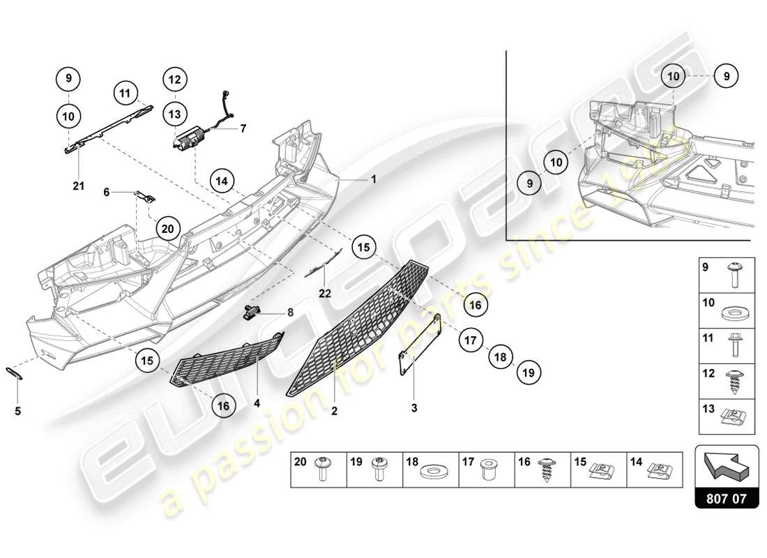 lamborghini lp720-4 coupe 50 (2014) paraurti diagramma delle parti