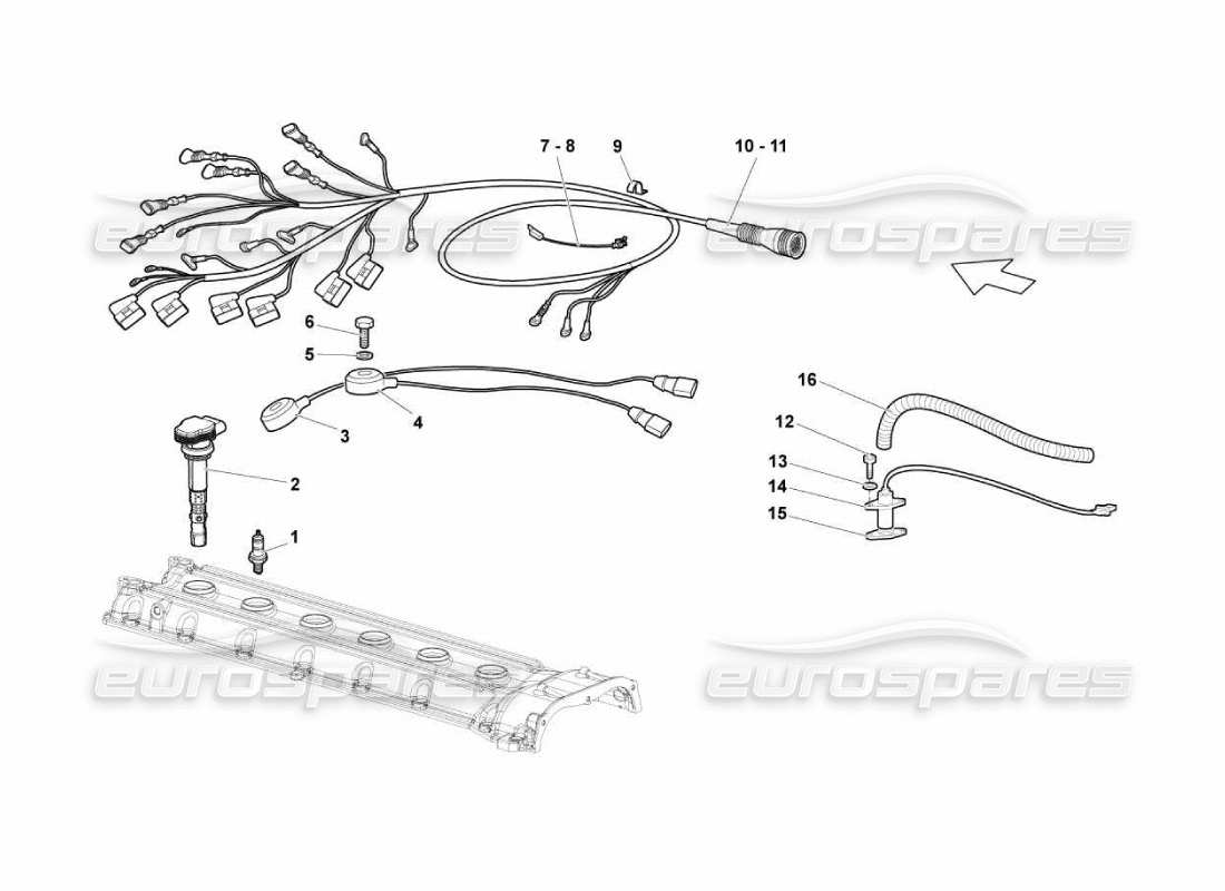 lamborghini murcielago lp670 accensione del sistema diagramma delle parti