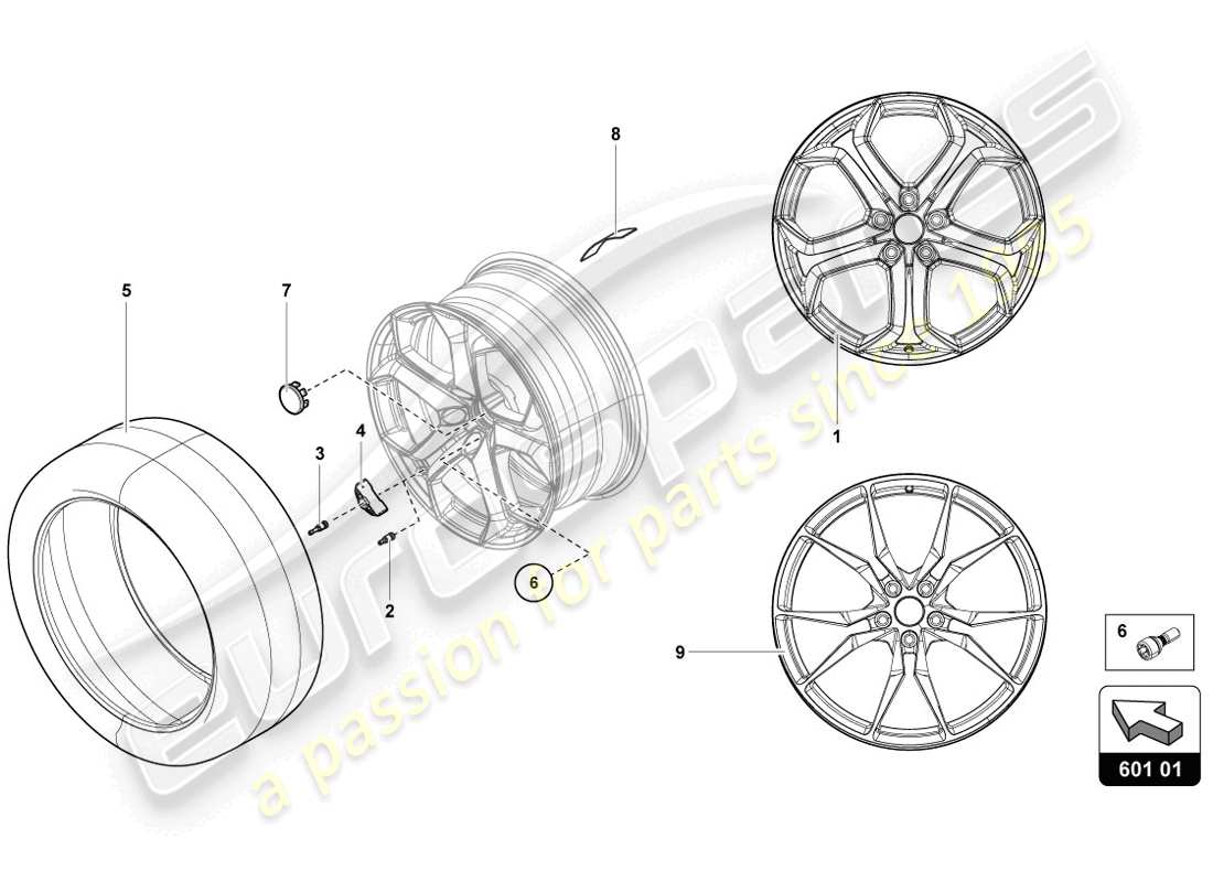 lamborghini lp720-4 coupe 50 (2014) ruote/pneumatici schema delle parti