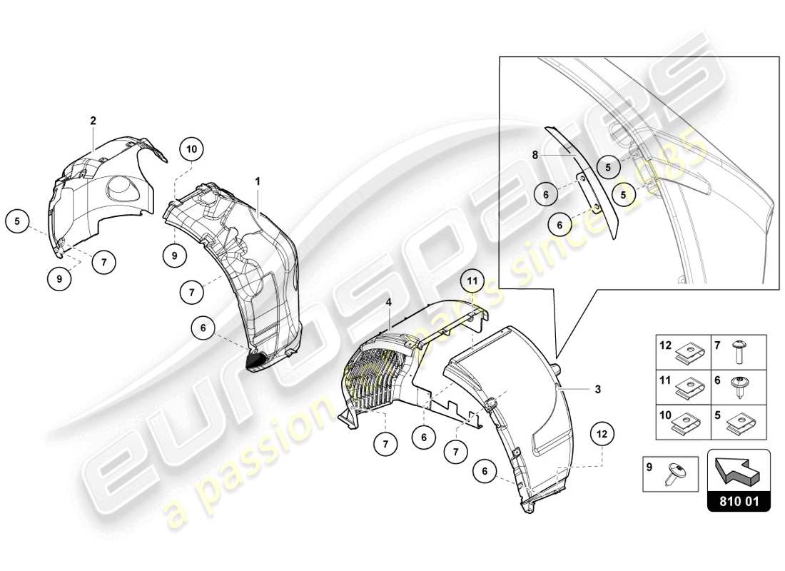 lamborghini lp720-4 coupe 50 (2014) alloggiamento della ruota diagramma delle parti