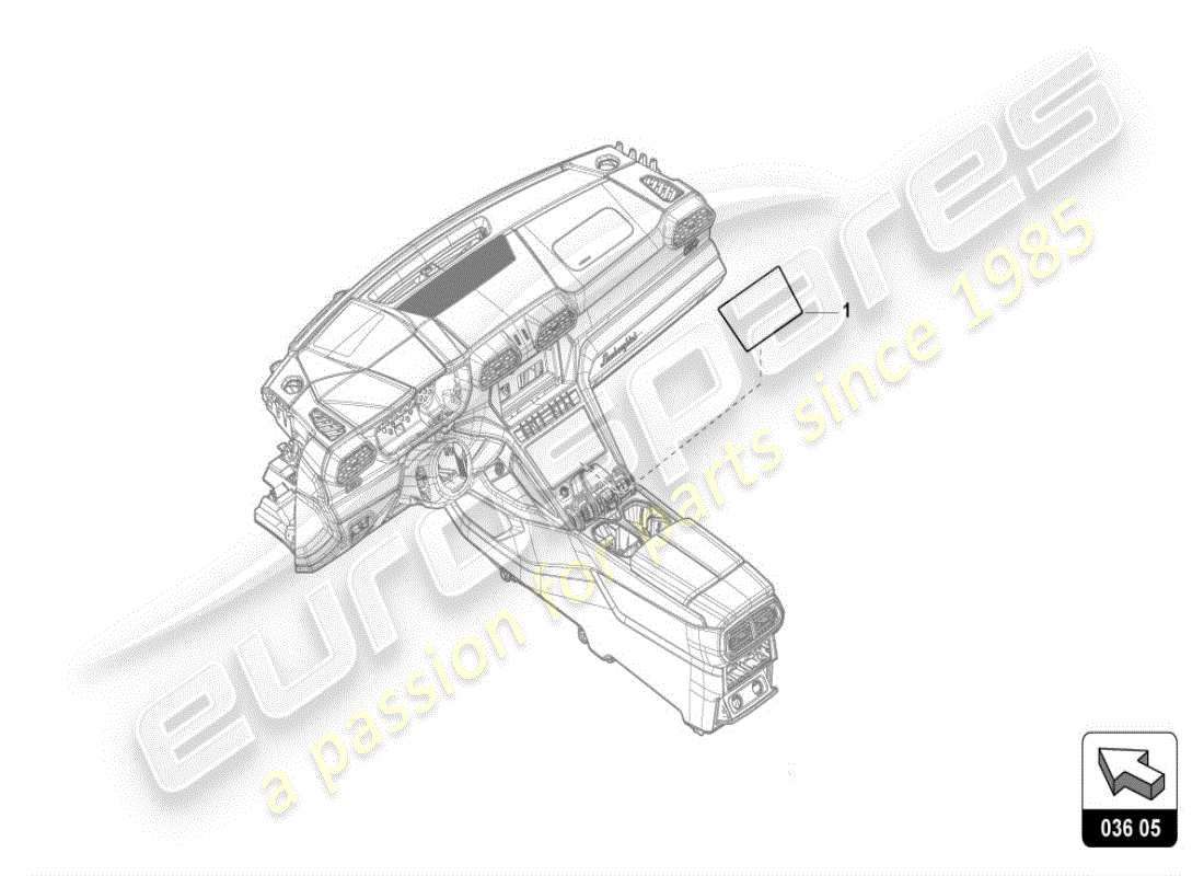lamborghini urus (accessories) protezione dagli impatti diagramma delle parti