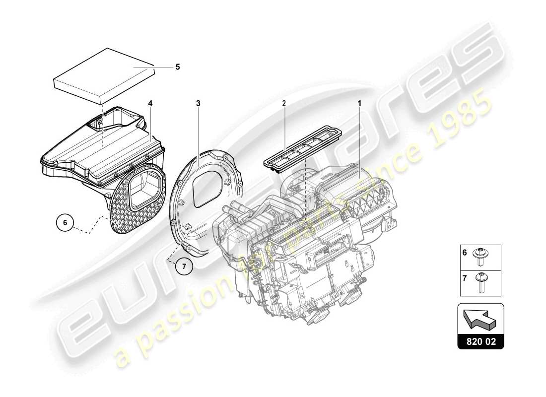 lamborghini 2014 (lp720-4 coupe 50) diagramma delle parti dell'aria condizionata